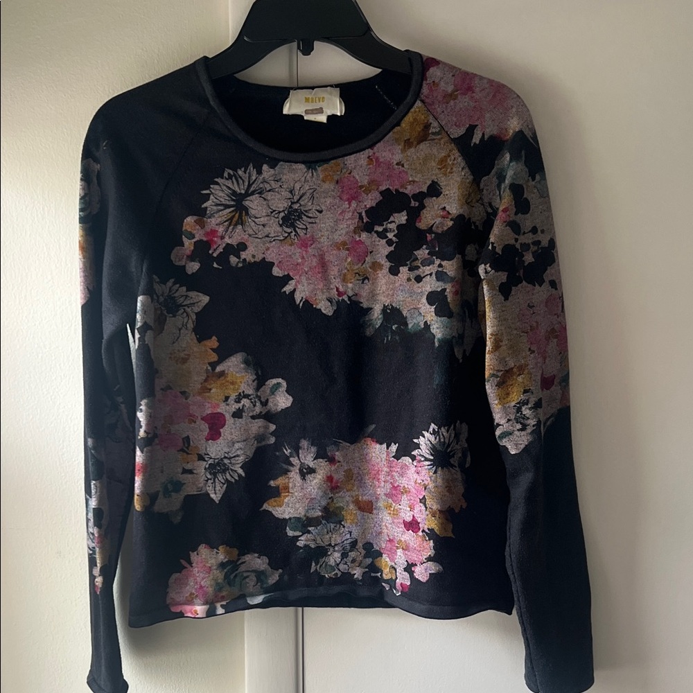 Maeve Charcoal Floral Crewneck Sweater